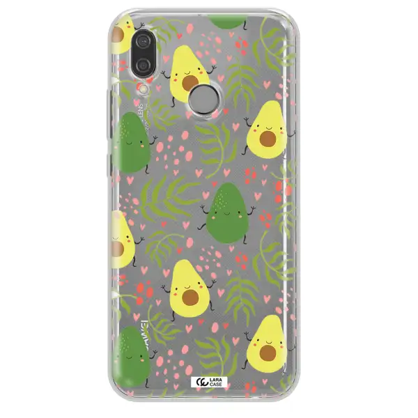 a pattern of avocado and leaves Huawei P20 Lite Clear TPU Case