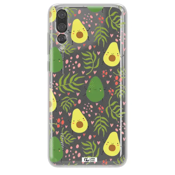 a pattern of avocado and leaves Huawei P20 Pro Clear TPU Case