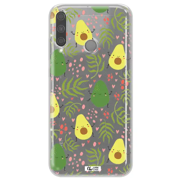 a pattern of avocado and leaves Huawei P40 Lite E Clear TPU Case