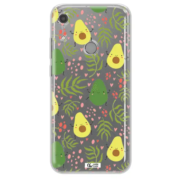 a pattern of avocado and leaves Huawei Y6S Clear TPU Case