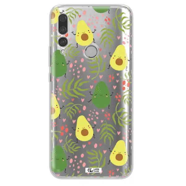 a pattern of avocado and leaves Huawei Y9 Prime 2019 Clear TPU Case