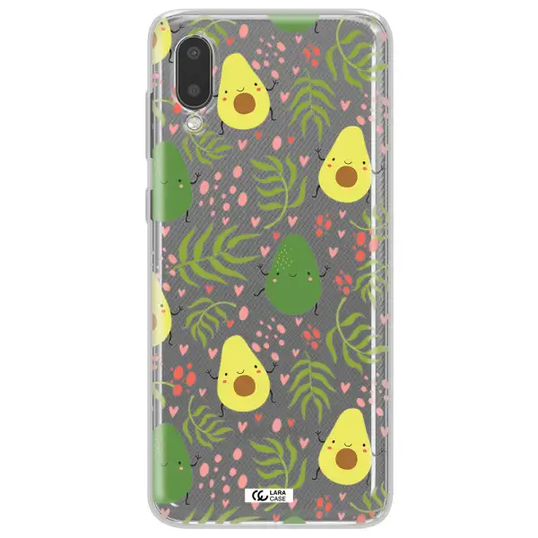 a pattern of avocado and leaves Samsung A02 Clear TPU Case