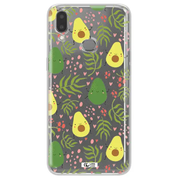 a pattern of avocado and leaves Samsung A10S Clear TPU Case