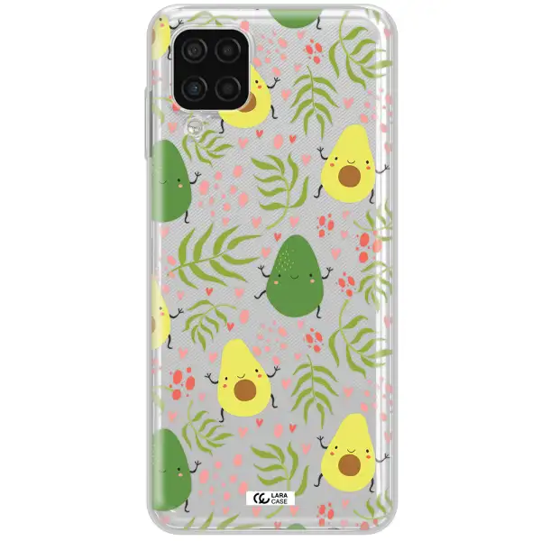 a pattern of avocado and leaves Samsung A12 4g Clear TPU Case