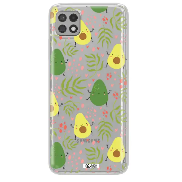 a pattern of avocado and leaves Samsung A22 5g Clear TPU Case