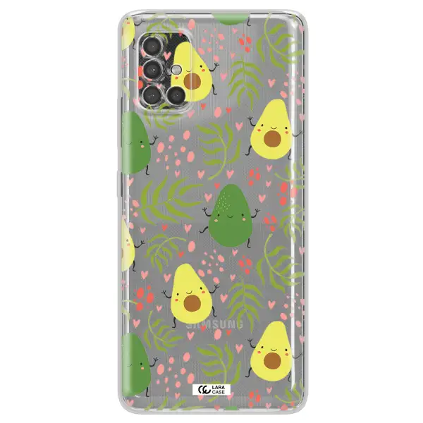 A Pattern Of Avocado And Leaves Samsung A40S Clear Tpu Case