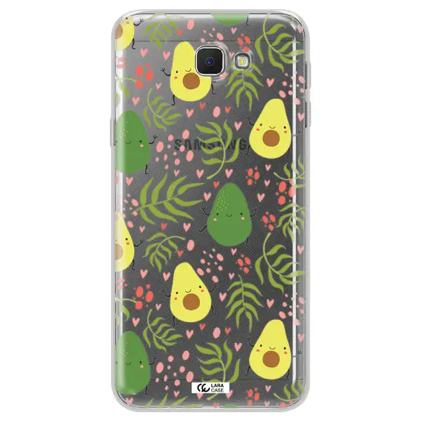 a pattern of avocado and leaves Samsung J5 Prime Clear TPU Case