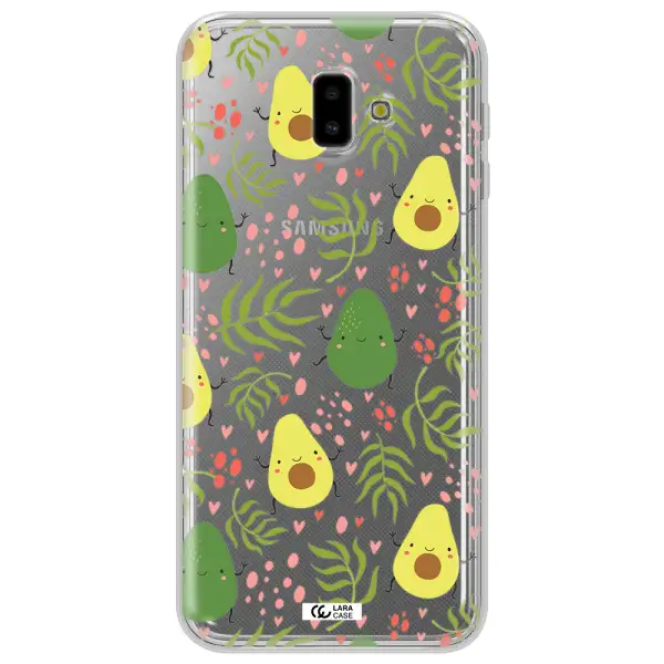 a pattern of avocado and leaves Samsung J6 Plus Clear TPU Case