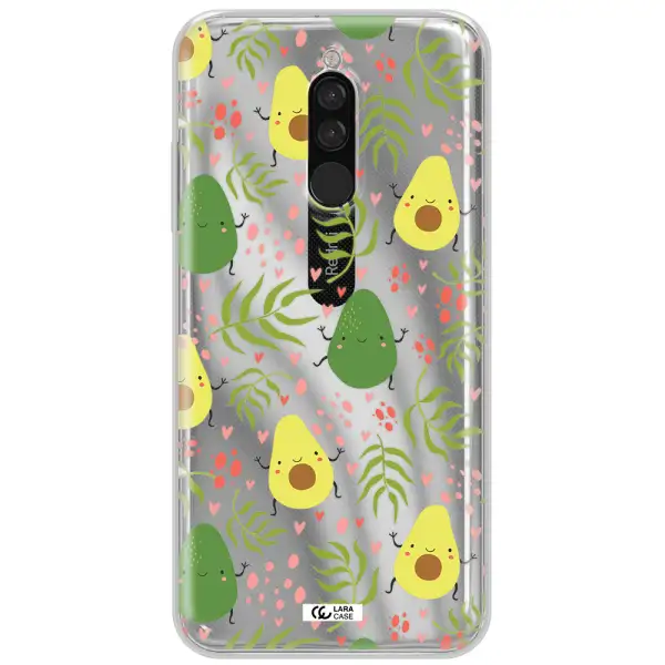 A Pattern Of Avocado And Leaves Xiaomi Redmi 8 Clear Tpu Case