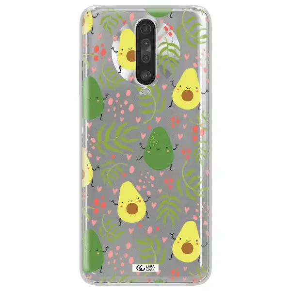 a pattern of avocado and leaves Xiaomi Redmi K30 Clear TPU Case