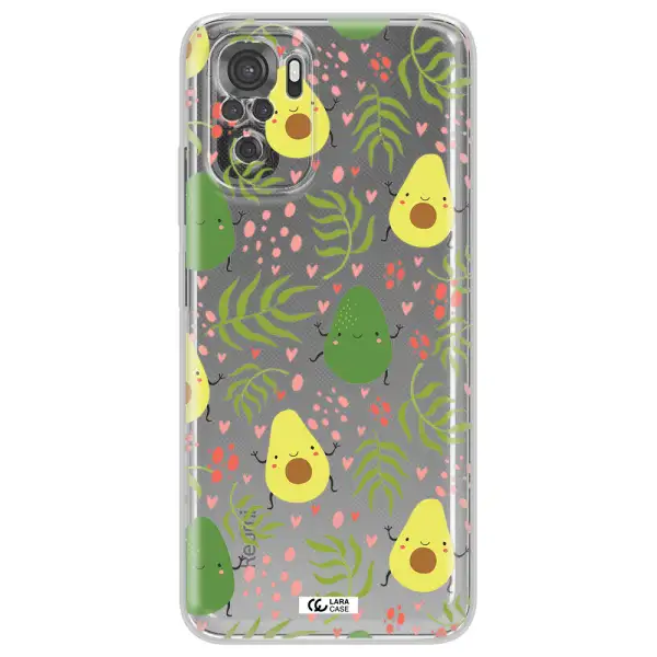 A Pattern Of Avocado And Leaves Xiaomi Redmi Note 10S Clear Tpu Case