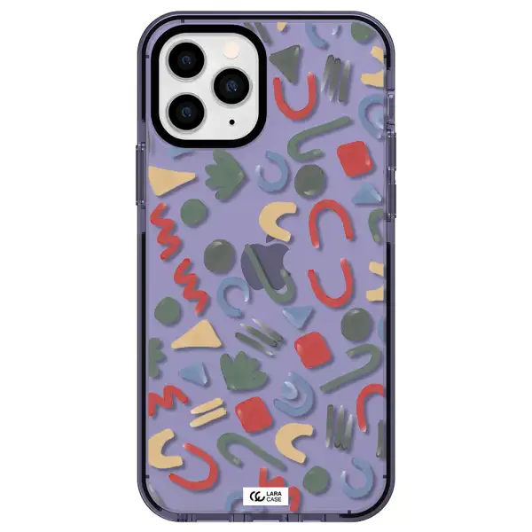 a pattern of colorful shapes Apple iPhone 11 pro impact Lilac Case