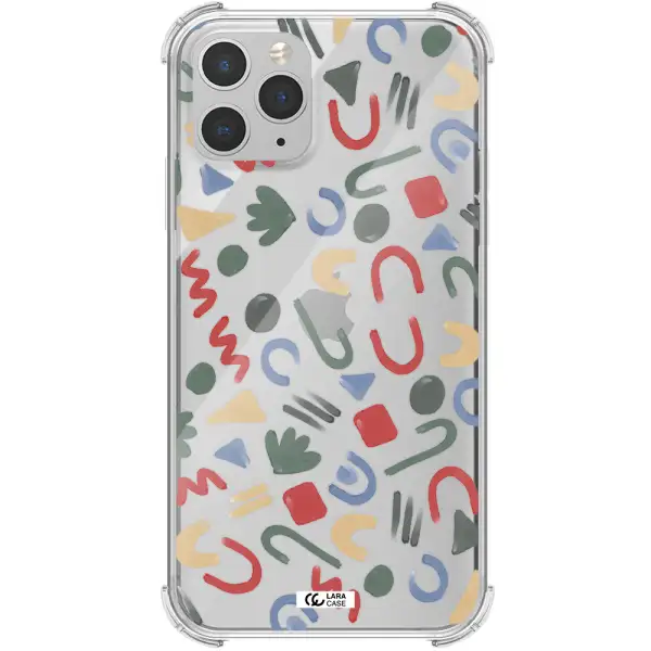 a pattern of colorful shapes Apple iPhone 11 pro max Clear PC Case