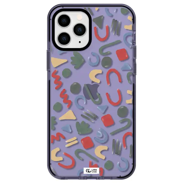 a pattern of colorful shapes Apple iPhone 11 pro max impact Lilac Case