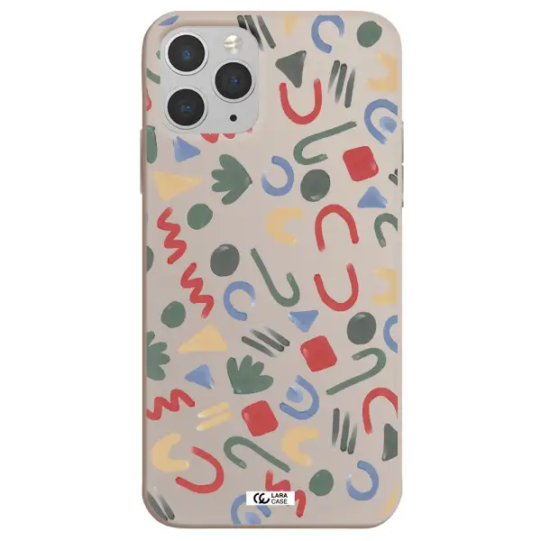a pattern of colorful shapes Apple iPhone 11 pro Silicone Stone Case