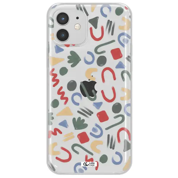 a pattern of colorful shapes Apple iPhone 12 mini Clear TPU Case
