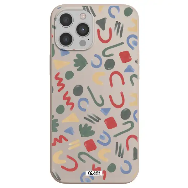 a pattern of colorful shapes Apple iPhone 12 pro Silicone Stone Case