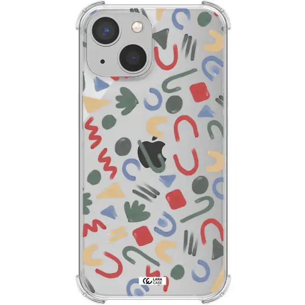 a pattern of colorful shapes Apple iPhone 13 Clear PC Case