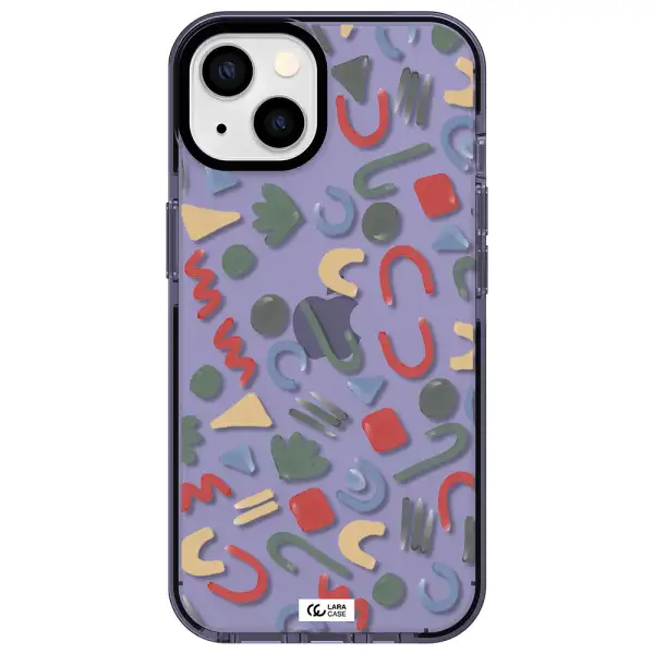 a pattern of colorful shapes Apple iPhone 13 impact Lilac Case