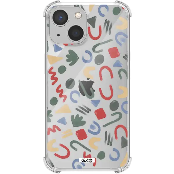 a pattern of colorful shapes Apple iPhone 13 mini Clear PC Case