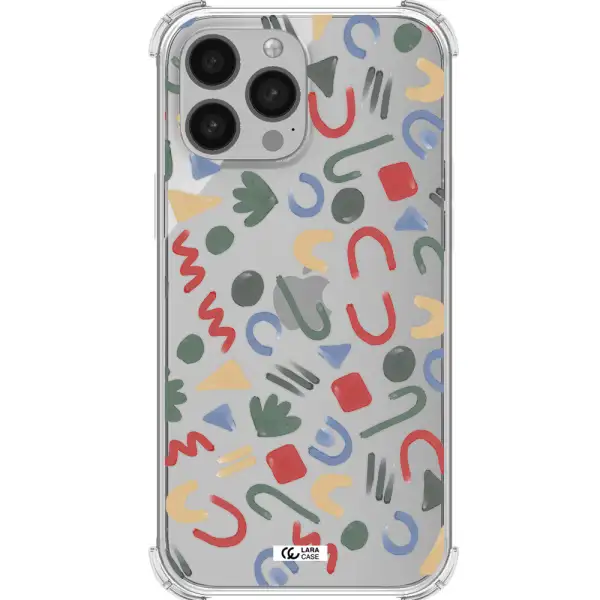 a pattern of colorful shapes Apple iPhone 13 Pro Clear PC Case