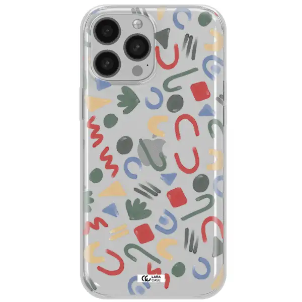 a pattern of colorful shapes Apple iPhone 13 Pro Clear TPU Case