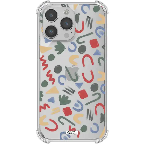 a pattern of colorful shapes Apple iPhone 14 pro max Clear PC Case