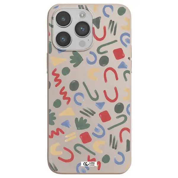 a pattern of colorful shapes Apple iPhone 14 pro Silicone Stone Case