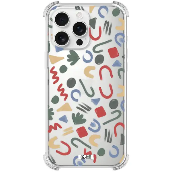 A Pattern Of Colorful Shapes Apple Iphone 16 Pro Max Clear Pc Case