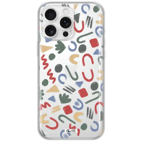 A Pattern Of Colorful Shapes Apple Iphone 16 Pro Max Clear Tpu Case