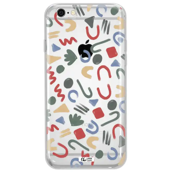 a pattern of colorful shapes Apple iPhone 6 Clear TPU Case