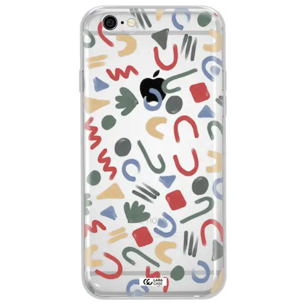 a pattern of colorful shapes Apple iPhone 6 plus Clear TPU Case