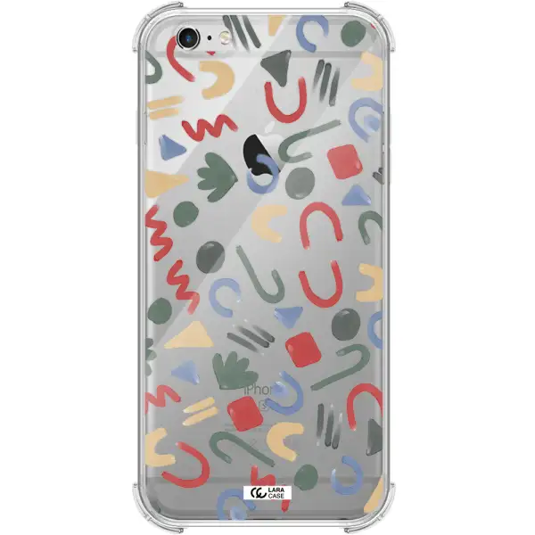 a pattern of colorful shapes Apple iPhone 6 s plus Clear PC Case