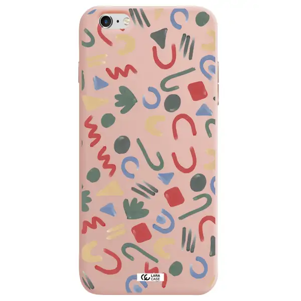 a pattern of colorful shapes Apple iPhone 6 s plus Silicone pastel pink Case