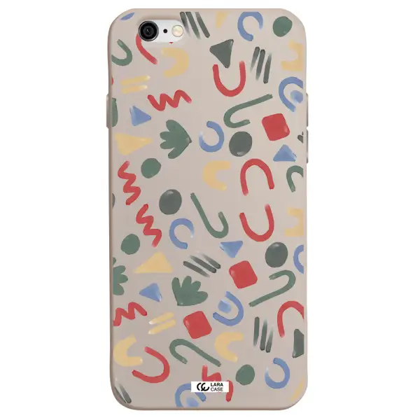 a pattern of colorful shapes Apple iPhone 6 Silicone Stone Case