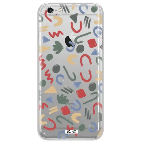 a pattern of colorful shapes Apple iPhone 6S Clear TPU Case