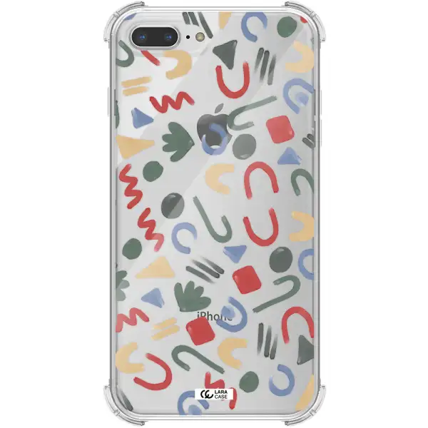 a pattern of colorful shapes Apple iPhone 7 plus Clear PC Case