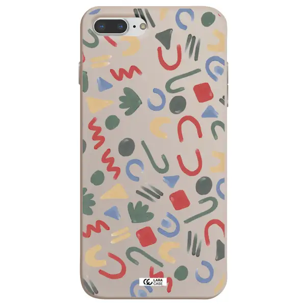 a pattern of colorful shapes Apple iPhone 7 plus Silicone Stone Case