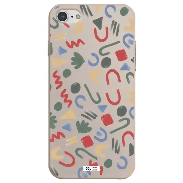 a pattern of colorful shapes Apple iPhone 7 Silicone Stone Case