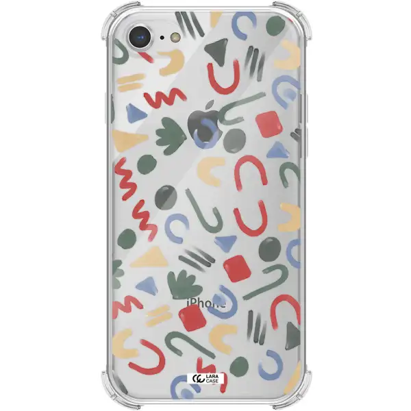 a pattern of colorful shapes Apple iPhone 8 Clear PC Case