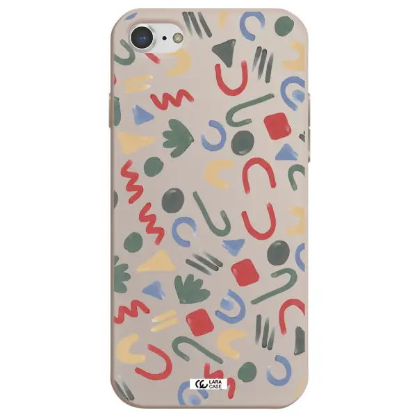 a pattern of colorful shapes Apple iPhone 8 Silicone Stone Case