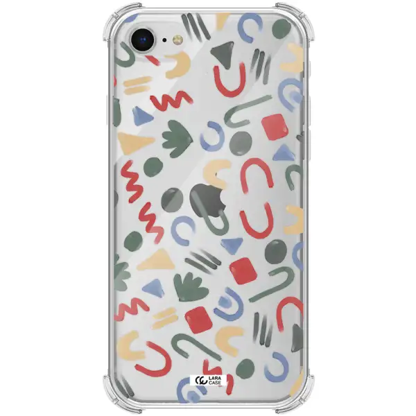a pattern of colorful shapes Apple iPhone se 2020 Clear PC Case
