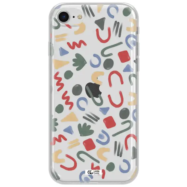 A Pattern Of Colorful Shapes Apple Iphone Se 2020 Clear Tpu Case