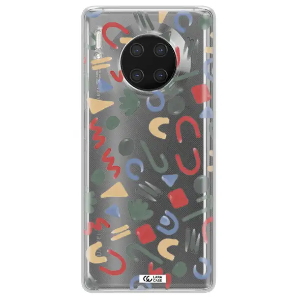 a pattern of colorful shapes Huawei Mate 30 Pro Clear TPU Case
