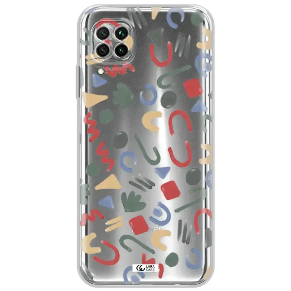 A Pattern Of Colorful Shapes Huawei Nova 7I Clear Tpu Case