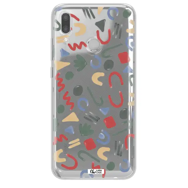 a pattern of colorful shapes Huawei P Smart 2019 Clear TPU Case