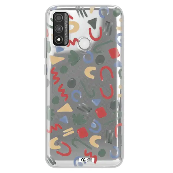 a pattern of colorful shapes Huawei P Smart 2020 Clear TPU Case