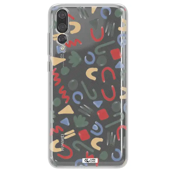 a pattern of colorful shapes Huawei P20 Pro Clear TPU Case