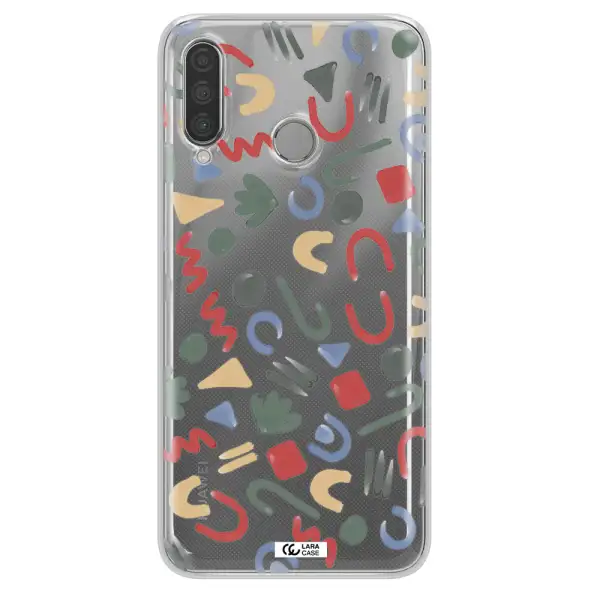 a pattern of colorful shapes Huawei P30 Lite Clear TPU Case