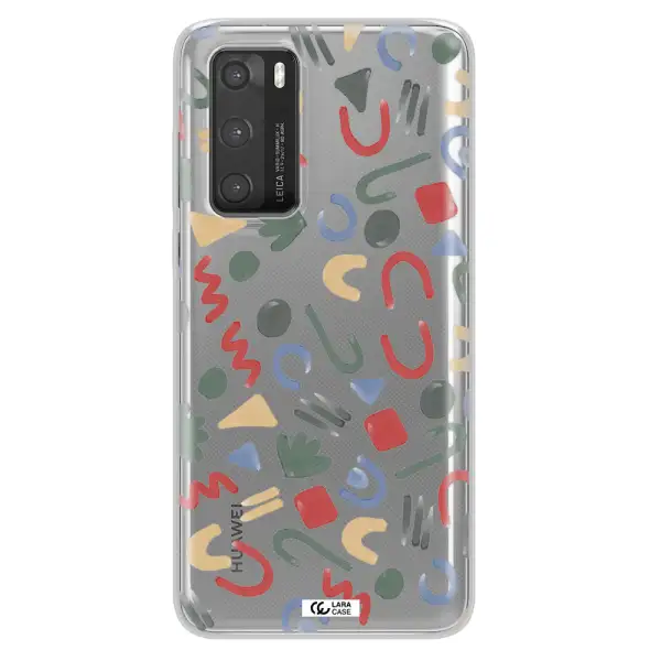a pattern of colorful shapes Huawei P40 Clear TPU Case